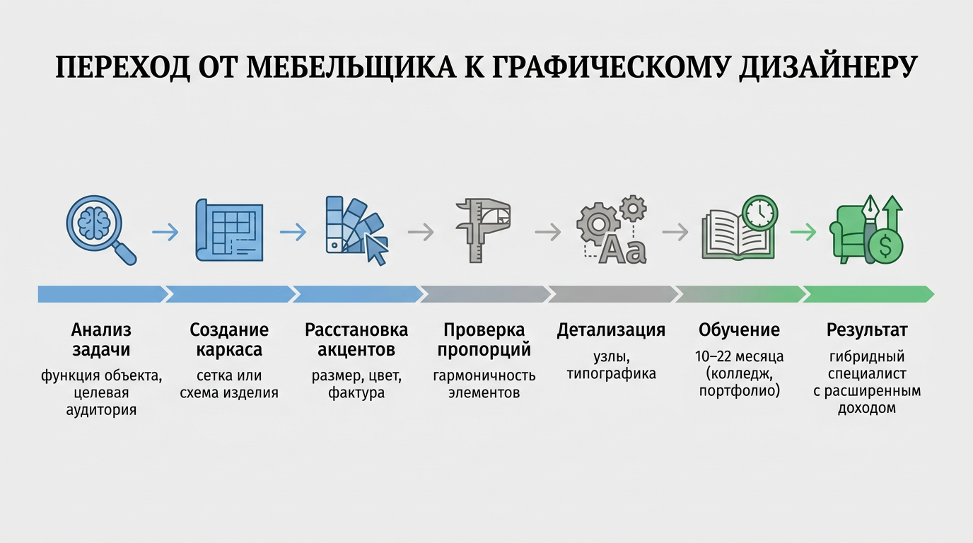Переход от мебельщика к графическому дизайнеру